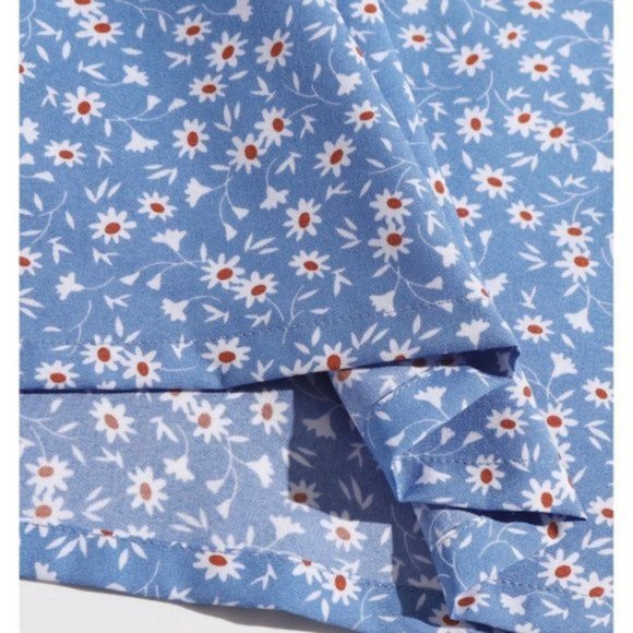 Blue  Floral Cami Dress - Picture 4 of 6